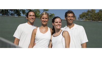 Mixed doubles tennis at Mamaroneck Beach and Yacht Club