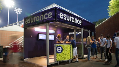 A custom structure at the U.S. Open Tennis Championships drew attention to the Esurance brand and products.