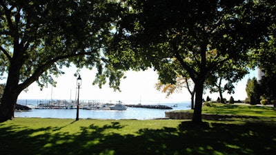 Entertaining and sports meadows at Mamaroneck Beach and Yacht Club overlooks the private beach.