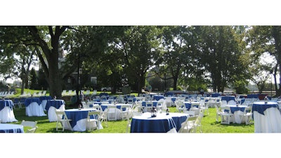 A setting for a barbecue at Mamaroneck Beach and Yacht Club