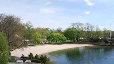Another view of the private beach at Mamaroneck Beach and Yacht Club