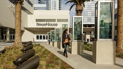 The courtyard at NeueHouse Hollywood.