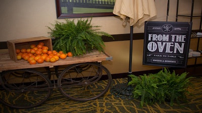 Buffet signage for a corporate reception at Chicago Marriott Downtown Magnificent Mile.