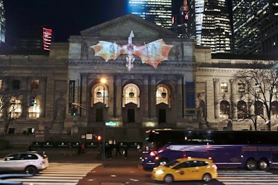 The dragon also appeared in other locations in New York, including the New York Public Library.