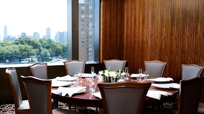 The East Room at Per Se offers guests a stunning view of Manhattan's skyline.