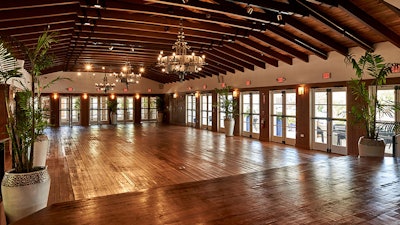 The ballroom in our 1930s Mediterranean-style clubhouse is perfect for your next elegant party.