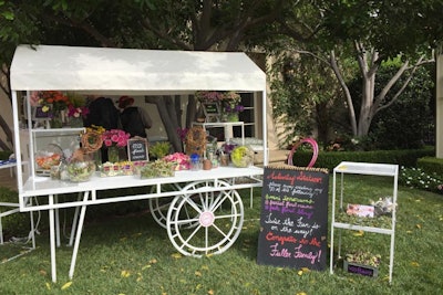 The Los Angeles-based Seed Floral Interactive offers a flower cart, which can be branded or painted any color.