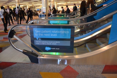 Salesforce strategically placed signs around the Sands Expo Center to catch the attention of conference attendees.