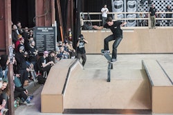 In Toronto, skateboarders showed off their moves in an indoor skating park.