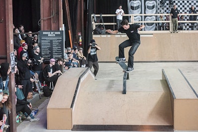 In Toronto, skateboarders showed off their moves in an indoor skating park.