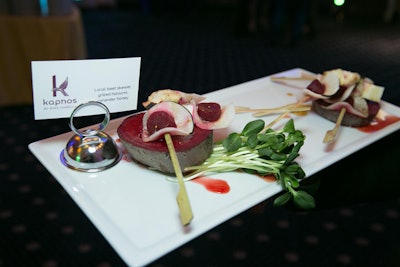 Mike Isabella Concepts catered the Taste portion of the Chance for Life benefit event, held at the Sphinx Club in Washington in February, and served appetizers like beet skewers with grilled haloumi and coriander honey from his restaurant Kapnos.