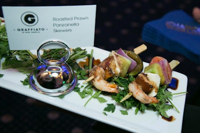 Mike Isabella Concepts catered the Taste portion of the event and served appetizers like roasted prawn panzanella skewers from his restaurant Graffiato.
