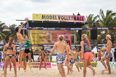 The seventh edition of the Model Beach Volleyball Tournament integrated sponsors both on and off the sandy court.