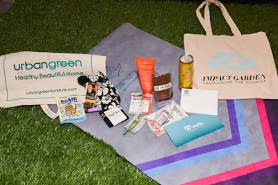 Yoga participants and other V.I.P. guests took home a bag of goodies that included Happy Socks, Brami Beans, Zenbands, and Surya Brasil products.