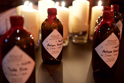 Barchef brought in apothecary-style jars of artisanal cocktail ingredients.