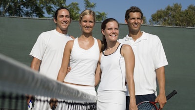 Mixed doubles tennis at Mamaroneck Beach and Yacht Club
