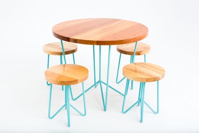 Café table and stool set, price upon request, available in Los Angeles from Yeah Rentals