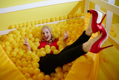 One of the more popular spaces was the yellow room, which had a ball pit and an animated photo booth provided by Shake and Share Media.