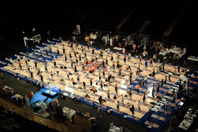 In addition to being the first-ever Impact Garden event, it was also the first-ever yoga session held on the court of Madison Square Garden.