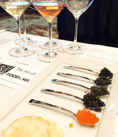 Guests at the panel discussion sampled caviar and sipped champagnes, and those who tuned in via live stream in Chicago sampled the same bites and drinks.