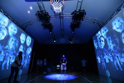 At the N.C.A.A. Final Four Fan Fest, AT&T invited guests to attempt a free throw while surrounded by sights and sounds that simulated the atmosphere of a game.