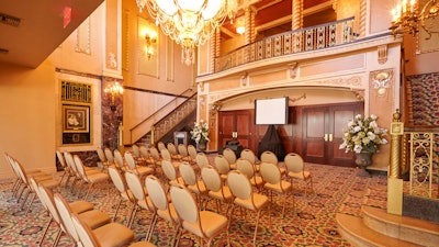 The elegant Grand Lobby—perfect for meetings and gatherings of up to 100 guests.