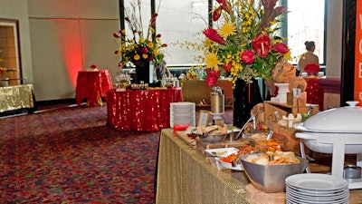 Lobbies, hallways, and unique spaces in the theater are great for catering setup.