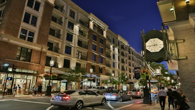 The valet entrance on Caruso Avenue