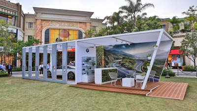 A BMW pop up display at the Americana at Brand