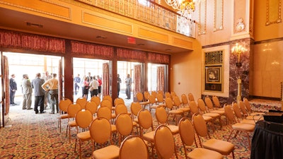 The Grand Lobby opens to the atrium entrance during meeting breaks.