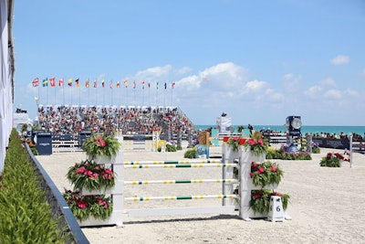 The event offered stadium seating for the public, while V.I.P.s gathered in a hospitality tent.