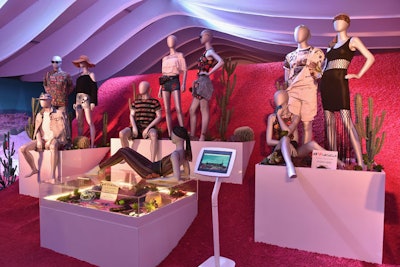 As part of H&M’s seventh year as an official festival sponsor, the brand set up its “Reborn” activation to resemble a colorful desert landscape where guests interacted with immersive video sets, creating video content ready for social sharing. For the second year, the H&M tent also had a pop-up shop where festivalgoers could buy the collection, known as H&M Loves Coachella.