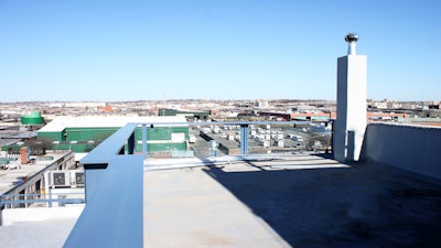 The view from the rooftop’s upper level