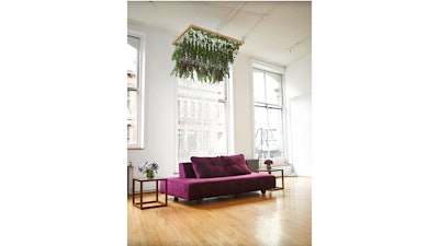 A modern lounge hanging installation