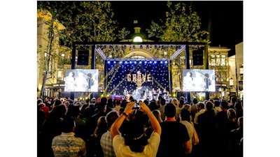 The Sinatra 100 concert was held in the Park at the Grove.