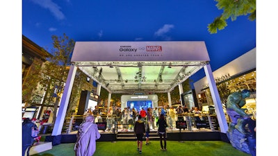 The Samsung Avengers made a nighttime visit to the Park at the Grove.