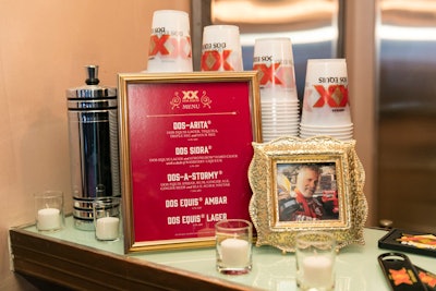 The event had two bars that offered cocktails made with Dos Equis and two different lagers.
