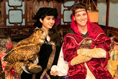 The event featured a photo booth as one of the challenges, which allowed guests to dress up in Renaissance-style costumes and pose with live birds. Guests could then email the photos to themselves for social sharing and take home print versions.