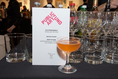 The event's specialty cocktail, Heart of Glass, included gin with pineapple, sour strawberry, and cinnamon.