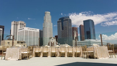 A corporate rooftop brunch.