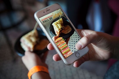 To encourage social sharing, Thrillist created a custom Snapchat filter for its sandwich competition