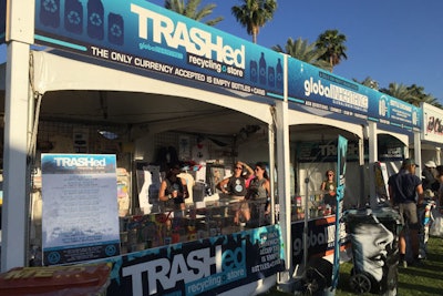 Global Inheritance helped keep the festival grounds free from bottles and cans by setting up a recycling store that offered fans the chance to exchange them for Coachella merchandise and experiences.