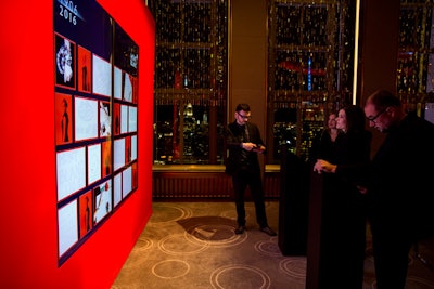 The video wall came to life in the Rainbow Room, framed in red and surrounded by images of celebrities and society icons wearing Montblanc jewelry.