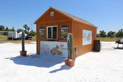 For the snow day, Sara Lee and Inspira Marketing brought fresh snow and a branded ski chalet to Tempe's Kiwanis Park on April 1.