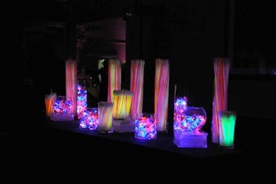 Guests could pick up various glow-in-the-dark items such as necklaces, bracelets, and rings at the Outback Bowl’s Gridiron Gala, held in Tampa’s A La Carte Event Pavilion in January 2012.
