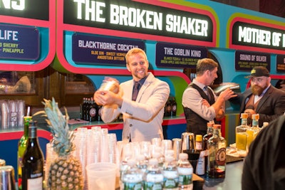 Bartenders from venues across the country prepared inventive cocktails on site. A rep from the Broken Shaker, which has outposts in Miami and Chicago, shook up drinks called the 'Blackthorne Cocktail' and 'The Goblin King.'