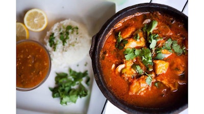 Popular Moqueca fish stew in a coconut sauce