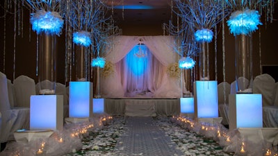 A winter wonderland wedding at Edgewater Beach Resort, one of Five Star Audiovisual’s partner hotels