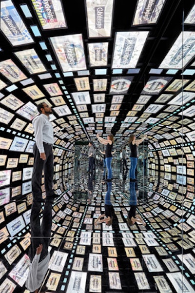 At the Samsung 837 opening in 1 New York in February, attendees walked through a mirror-filled tunnel displaying images from their Instagram accounts, which they synced up via Samsung Galaxy phones.