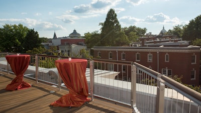 Credit Union House’s rooftop terrace view of the U.S. Capitol.